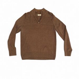 Dockers Men's Brown Wool Quarter Zip Sweater